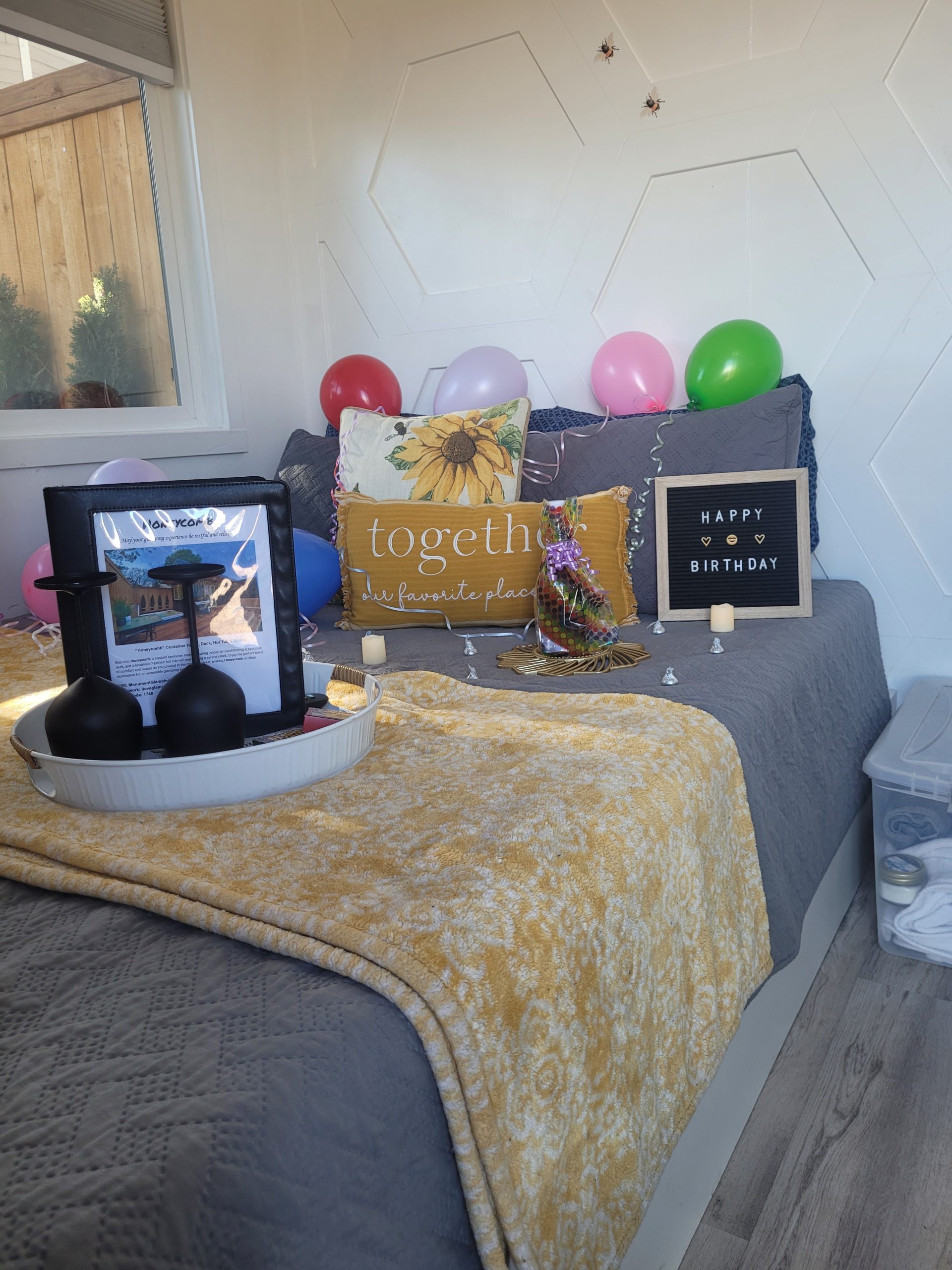 Monument Glamping | Celebration Setups at Monument Glamping — Staged by a Local High Schooler Who Loves the Work